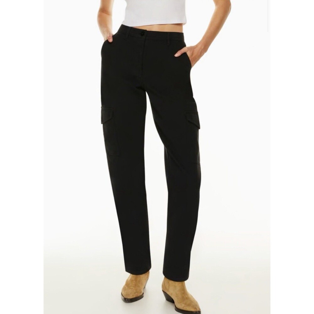 Aritzia Cargo Pants Black Wilfred Free Women's High Waist Baggy Casual Size 8